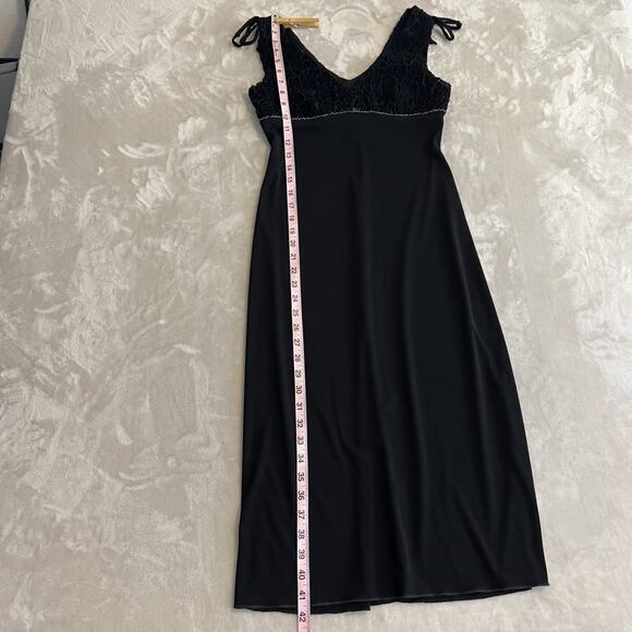 VTG Byer Too Midi Dress Size Small Rose Textured Babydoll Beaded Y2K Whimsigoth - Picture 13 of 16